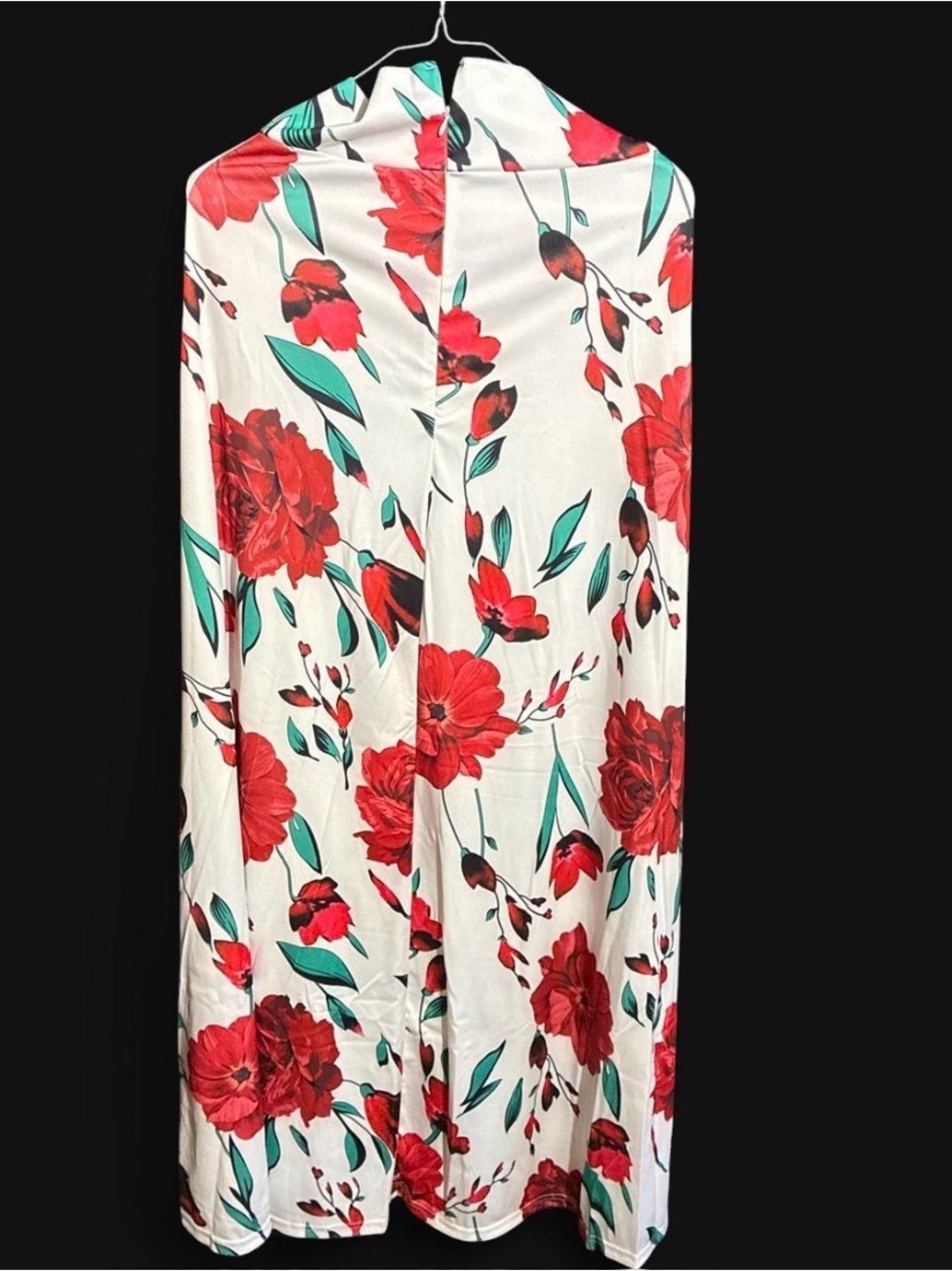 High waisted Floral Red and White A-Line Women's Skirt
